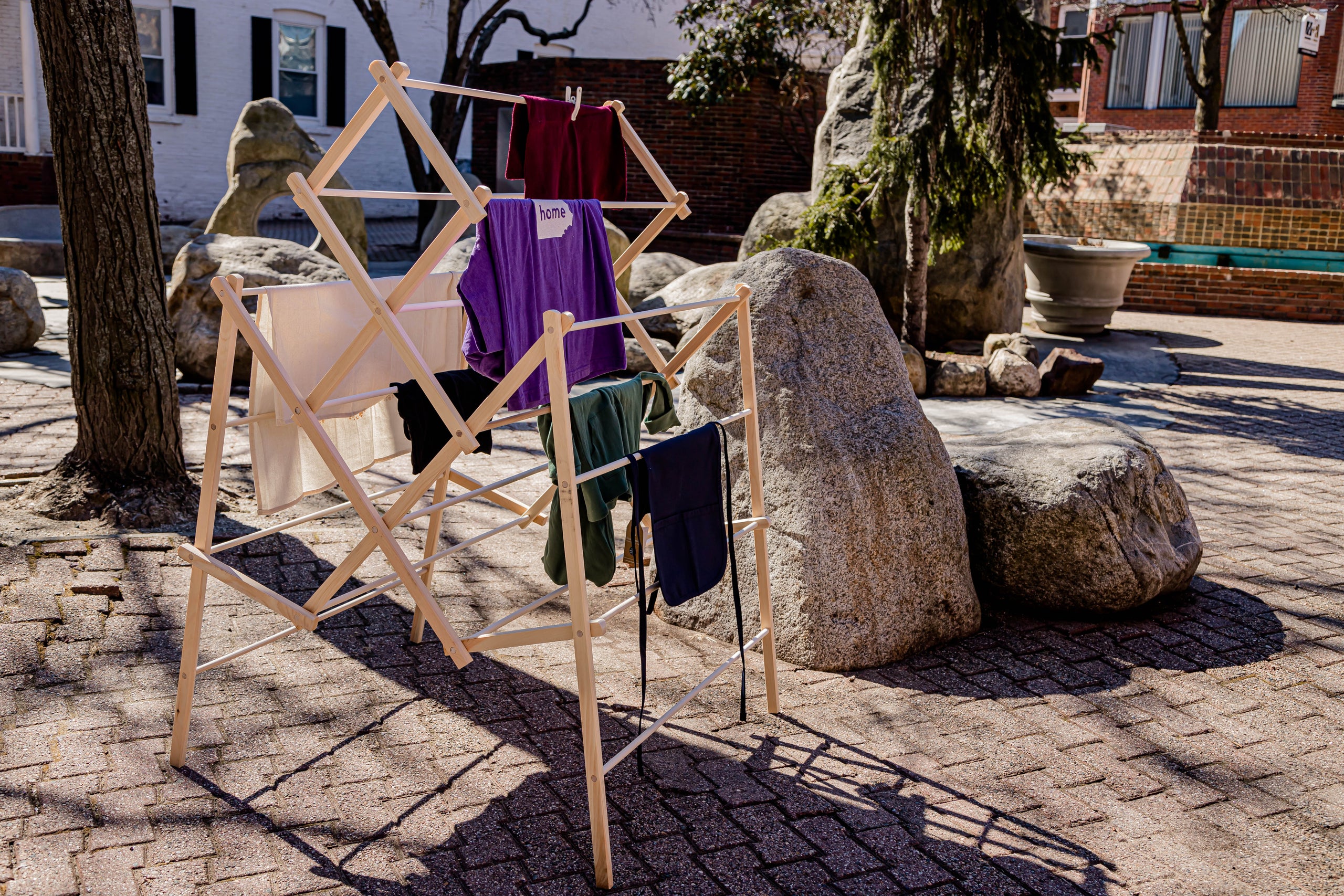 Large Clothes Drying Rack - 50 Feet of Drying Space - Large Wooden Clothes  Rack